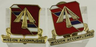 Vintage Us Military Dui Insignia Pin Set 41st Field Artillery Battalion