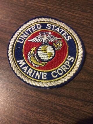 Us Marine Corps Emblem Dark Blue Knot 4 " X 4 " Round Patch