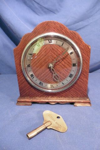 Vintage British Empire De Luxe Small Bracket 8 Day Striking Clock -