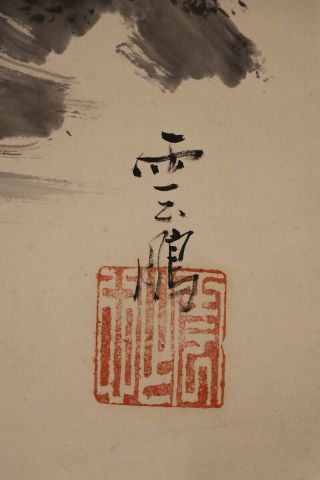 JAPANESE HANGING SCROLL ART Painting Sansui Landscape Asian antique E7829 5