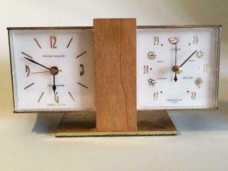 Mid Century Desk Top Clock Barometer - Gwo