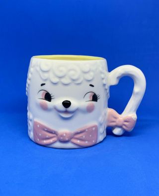 Vintage Kitchen Kitschy Lamb Cute Napcoware Mug Coffee Cup Kitsch Vtg Pink Child