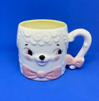 Vintage Kitchen Kitschy lamb Cute NAPCOWARE Mug Coffee cup Kitsch vtg pink child 2