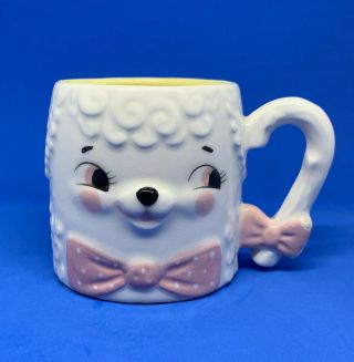 Vintage Kitchen Kitschy lamb Cute NAPCOWARE Mug Coffee cup Kitsch vtg pink child 7
