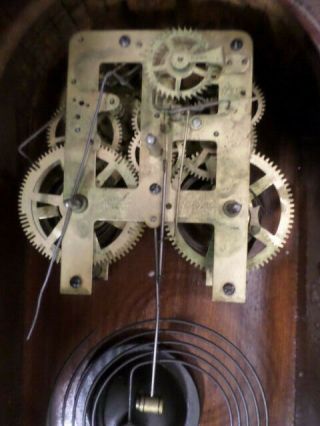 Carved American Waterbury 8 Day Striking Walnut Parlor Clock - - Circa 1880 6