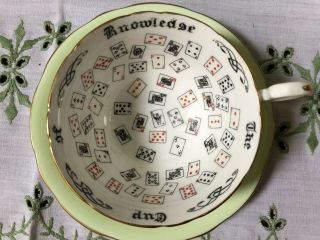 Vintage Antique Aynsley Fortune Teller ' s Tea Cup of Knowledge withSaucer 702537 3