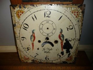 Antique 18th / 19th C.  hand painted Long Case Clock dial - G.  Tyte,  Wells 2
