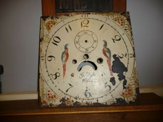 Antique 18th / 19th C.  hand painted Long Case Clock dial - G.  Tyte,  Wells 3
