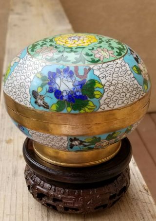 A Fine Chinese Antique Cloisonne Enamel Over Brass Covered Bowl,
