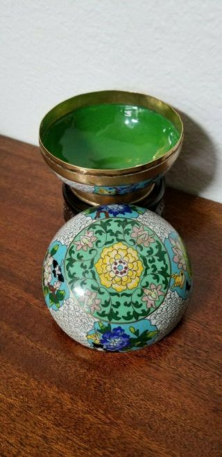 A Fine Chinese Antique Cloisonne Enamel over Brass Covered Bowl, 3
