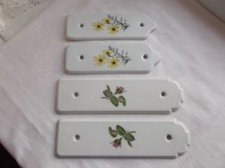 French Porcelain Door Push Plates Set Of 4 Decoration Projects Vintage,  Marked