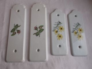 French porcelain door push plates set of 4 decoration projects vintage,  marked 2