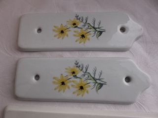 French porcelain door push plates set of 4 decoration projects vintage,  marked 3