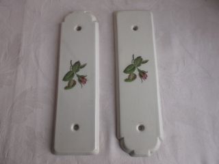 French porcelain door push plates set of 4 decoration projects vintage,  marked 4