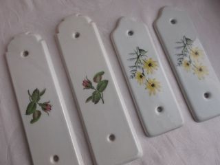 French porcelain door push plates set of 4 decoration projects vintage,  marked 5