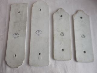 French porcelain door push plates set of 4 decoration projects vintage,  marked 6