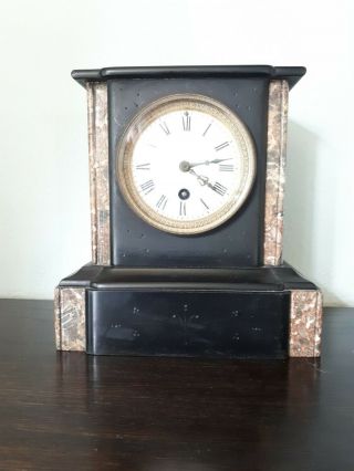 Antique Mantle Clock Slate & Marble