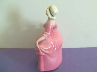 Vintage Porcelain Figurine Powder Jar Antique Half Doll Pink Skirt 4