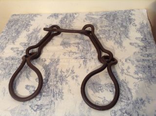 Vintage French Industrial Heavy Duty Iron Chain - Farming,  Oxen,  Plough (2386)