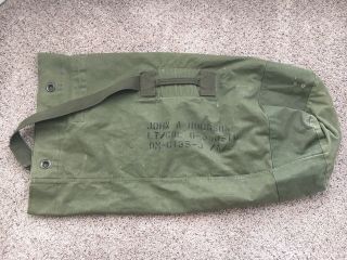 Vintage Military Army Duffle Bag Green Canvas Laundry Bag