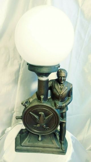 Rare Fdr Gibraltar Electric Clock Co.  Lamp 32nd President United States