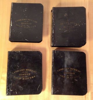 Antique Library Bureau Sole Maker Shelf Label Holder Metal Rare Boston Psych