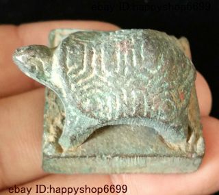 Chinese Dynasty Palace Bronze Tortoise Turtle Imperial Seal Stamp Signet Statue
