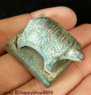 Chinese Dynasty Palace Bronze Tortoise Turtle imperial Seal Stamp Signet Statue 3