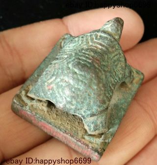 Chinese Dynasty Palace Bronze Tortoise Turtle imperial Seal Stamp Signet Statue 4