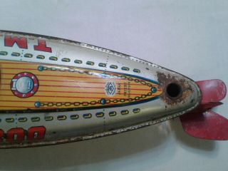 Rare Vintage Made in Japan Tin Litho Modern Toys Tin Wind Up Submarine 4