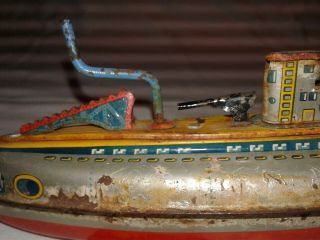 Rare Vintage Made in Japan Tin Litho Modern Toys Tin Wind Up Submarine 5