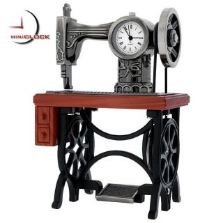 Treadle Sewing Machine Miniature Vintage Style Collectible Mini Clock Gift Idea