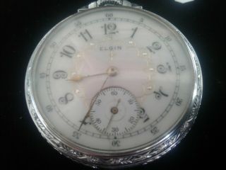 Pristine,  7 Jewel,  Size 16,  Fancy Dial Elgin Pocket Watch,  Ca.  1923,  Watchmaker