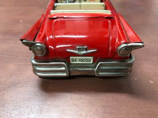 Vintage HAJI Japan Ford Fairlane Convertible 1950 ' s Tin Litho Friction Toy Car 4