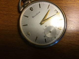 BULOVA BUCKINGHAM 1972? HAND - WINDING MECHANICAL 17J POCKET WATCH RUNNING 3