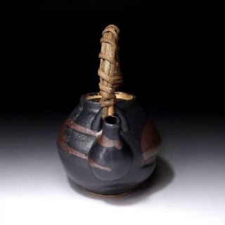 TQ1: Vintage Japanese Pottery Sencha Tea Pot with Wooden handle,  Seto ware 4