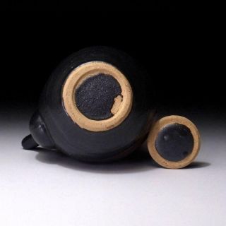 TQ1: Vintage Japanese Pottery Sencha Tea Pot with Wooden handle,  Seto ware 7
