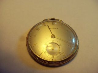 Vintage Bulova 12 Size Pocket Watch 8