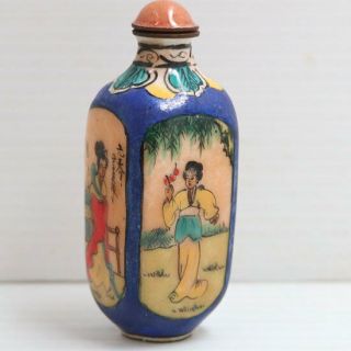 COLLECTIBLE ANTIQUE CHINESE PORCELAIN SNUFF BOTTLE CERAMIC HAND PAINT CLASSICAL 3