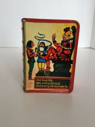 Vintage Kirchhof Tin Litho Book Shaped Bank Nursery Rhyme Old King Cole Vol.  Iv