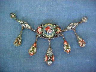 No Res Antique Italian Micro Mosaic Festoon Brass Backed For Necklace Project