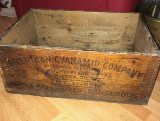 Vintage American Cyanamid Co.  York Wood Box Crate Explosive Dynamite