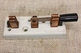 Battery Knife Switch Ceramic Gem Co Vintage 1909 Porcelain Single Pole