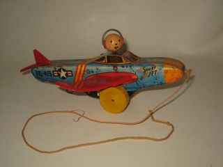 Vintage Fisher Price Jet Fp 415 Pull Toy Very Good Shape Bb35