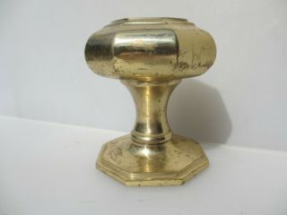 Large Late Vintage Brass Centre Door Knob Handle Pull Old Plate Georgian STYLE 2
