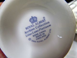 Royal Albert Lilac Lane Platinum tea cup and saucer trio purple lilac teacup set 5