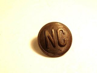 Vintage Brass Colored Button " Nc " ; Rev.  Hoole Mfg Co. ,  Bond St. ,  N.  Y.