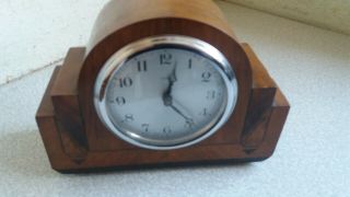 Vintage Art Deco Wooden Mantel Clock - Smiths Enfield - Needs Work