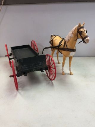 Vintage Marx Johnny West Best Of The West Wagon And Horse With Gear