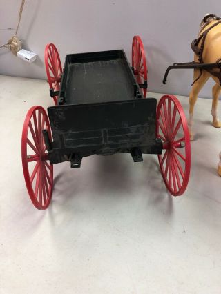 Vintage Marx Johnny West Best Of The West Wagon And horse with gear 2